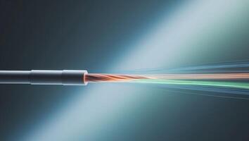 A fiber optic cable is being pulled through the air photo