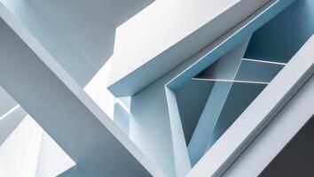Abstract geometric shapes in blue and white photo
