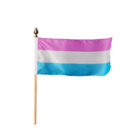 Hand holding a transgender pride flag, waving it proudly, on a transparent background. png