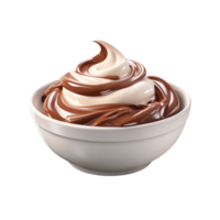 chocolate cream in a bowl isolated on transparent background png