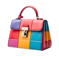 Colorful handbag isolated on transparent background png