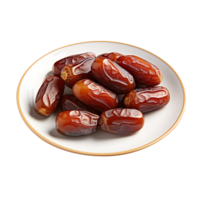 Dates in a plate isolated on transparent background png