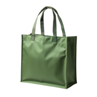 green canvas shopping bag isolated on transparent background png