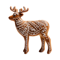 Gingerbread deer isolated on transparent background png