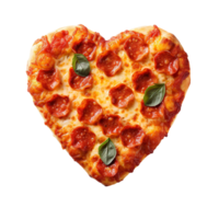 Heart shaped pizza isolated on transparent background png