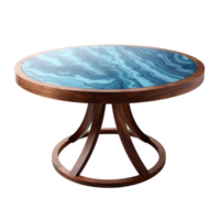 Modern round table isolated on transparent background png