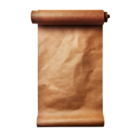 Old paper scroll isolated on transparent background png
