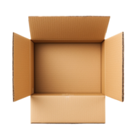 Open blank carton box isolated on transparent background png