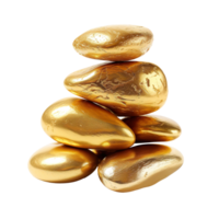 pile of gold stones isolated on transparent background png