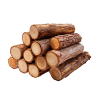 Stack of logs isolated on transparent background png