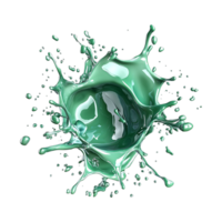 Abstract futuristic 3D jade liquid texture on a transparent background png