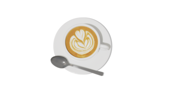 A cup of coffee with a spoon on a saucer png