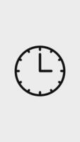 Animated wall clock minimalist concept. Clock with moving arrows. Time lapse loop. Black minute and hour hands with second pointer. video