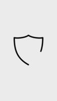 Shield line icon with checklist animated vertical ratio. video