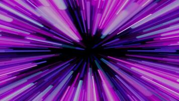 Speed of light, neon glowing rays in motion. Beautiful fireworks, colorful explosion, big bang. Moving through stars. Seamless loop. video