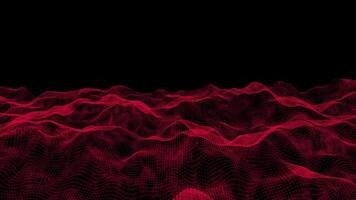 a red wave of waves on a black background video