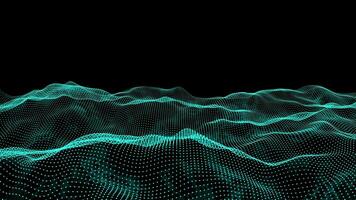 abstract wave background with green dots video