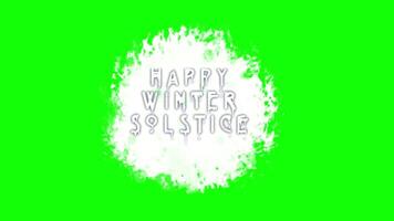 Witchcore Style Winter Solstice Greeting with Melting Effect Against Spinning White Texture with Green Background for Color Key video