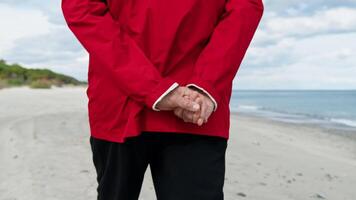 Man Walking At The Beach During Winter video