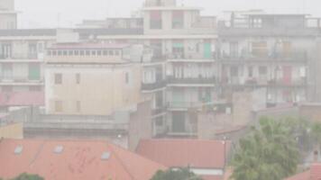 Town View Blurred By The Intense Rain video