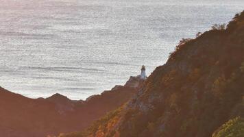 A Majestic Vista. The Glorious Ocean Unfolding from the Summit of a Mighty Mountain video