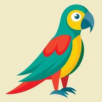 A colorful parrot with a red, green and yellow beak vector
