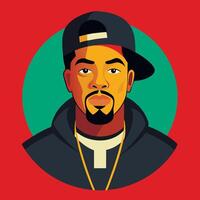 A cartoon image of a man wearing a cap and a black jacket vector