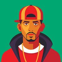 A man in a red jacket and hat vector