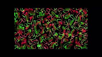 Neon frame effect, Confetti Colorful bits of paper or foil for decoration on black background video