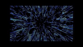 Neon frame effect, Fireworks Bursting colorful explosions in the night sky on black background video