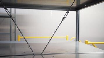 Empty warehouse shelves. Creative. Concept of no item in stock, product is out of stock, logistic crisis. video