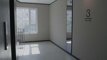 View inside of an entrance hall. Stock footage. View inside of a new apartment building. video
