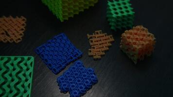 Beautiful disassembled cubes. Stock footage. A bright constructor for cubes of multicolored colors. video
