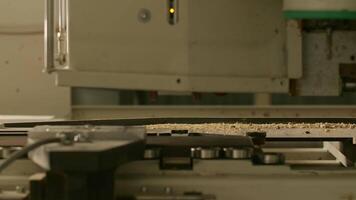 Work in a factory. Creative. A working machine for working and sawing out of wood. video