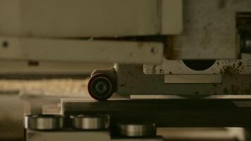 Sawing tool. Creative. A large machine that saws materials at great speed. video