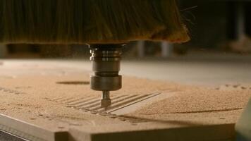 Sawing milling cutter. Creative. A fast-working milling cutter that quickly cuts patterns on a flat surface. video
