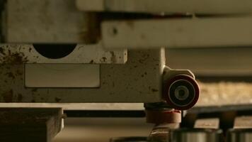 Sawing tool. Creative. A large machine that saws materials at great speed. video