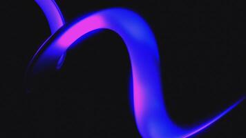 Colorful spinning spiral on a black background. Design. Curving 3d stripe with gradient effect. video