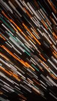 abstrato diagonal gráfico elementos comovente sobre Preto fundo. animação. digitalmente gerado imagem com 3d vôo limitar listras, desatado laço. video