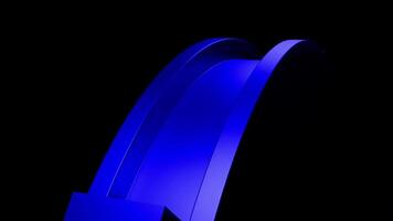 Cube riding on circular road on a black background. Design. Geometric surreal pattern. video