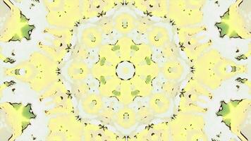 Abstract fractal flower shapes. Motion. Light background with kaleidoscopic repeating flower. video