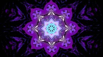 Psychedelic dance of a flower of a kaleidoscope. Motion. Changing spinning fractal shapes. video