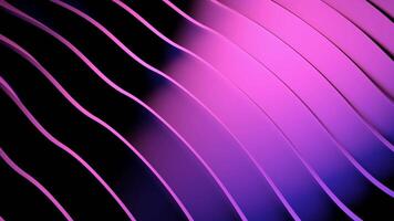 Background with moving linear bends. Design. Linear 3d curves move in waves on colorful surface. 3D background with lines moving wavy curves video