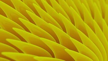 Abstract blades rotating, moving in a circular trajectory. Design. Yellow bending rotating rows of sharp shapes. video