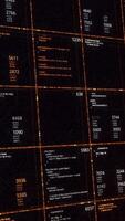 Table with crypto currency data changing online. Animation. Stock exchange market chart of ethereum on black background, seamless loop. video