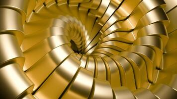 Green and yellow twisted tunnel. Design. A moving twisted pigtail made in 3d format that moves inwards. video