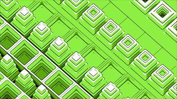 Orange and green squares in animation. Design. Large squares rising and falling in different directions in 3d format. video