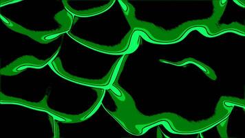 Black background with neon stripes. Design. Green and white floating stripes made in cartoon abstraction that twitch. video