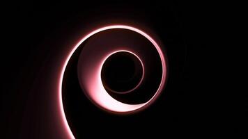 Black background with red light. Design. Bright light made in cartoon animation with a divergent laser in 3d format video