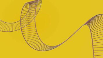 White and yellow background. Design. Small twisted stairs made in 3d format that move. video